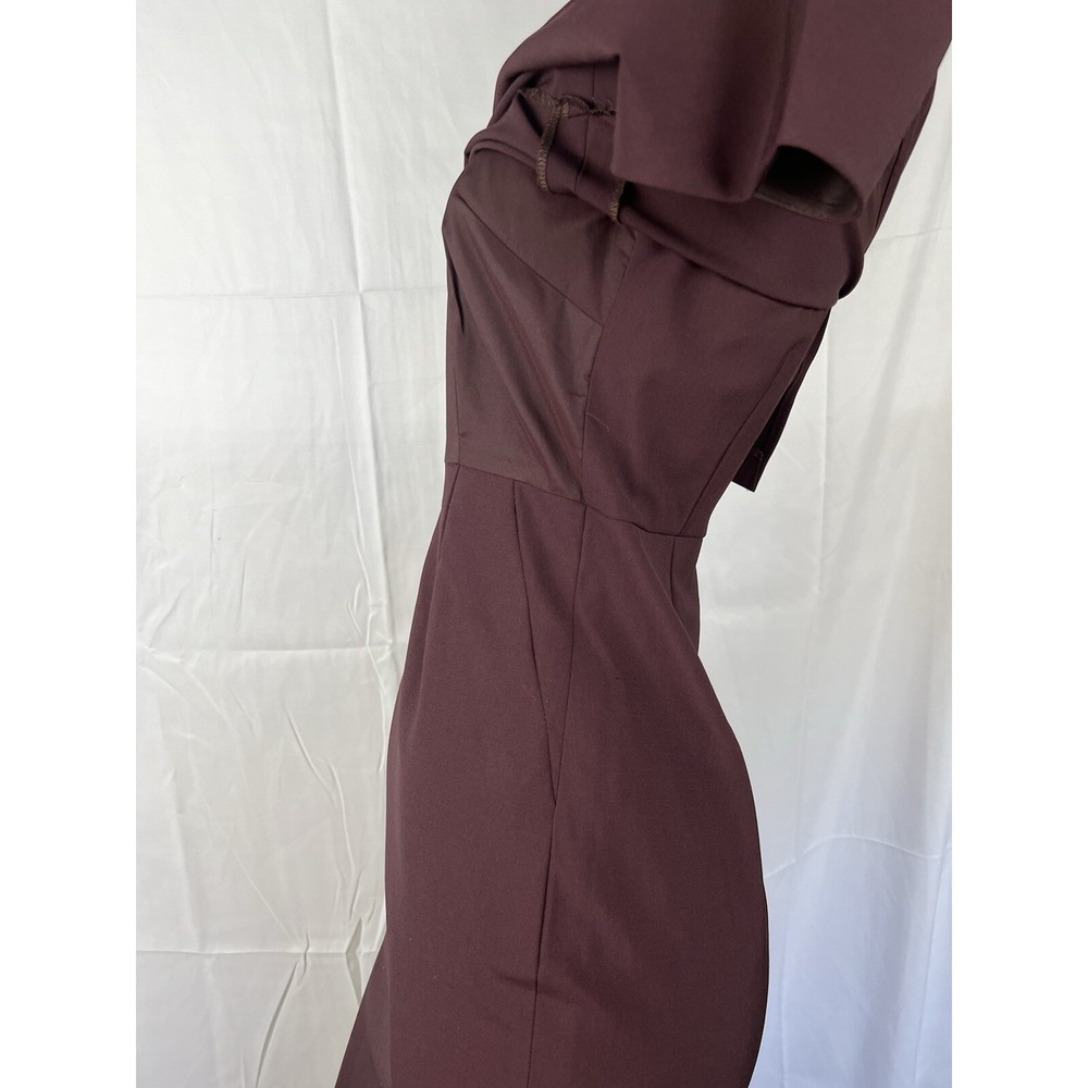 J CREW Aubergine Stretch Refined Wool Overlay Sheath Dress sz US Size 0 - Picture 5 of 15
